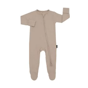 Footed Zipper Sleeper - Oatmeal