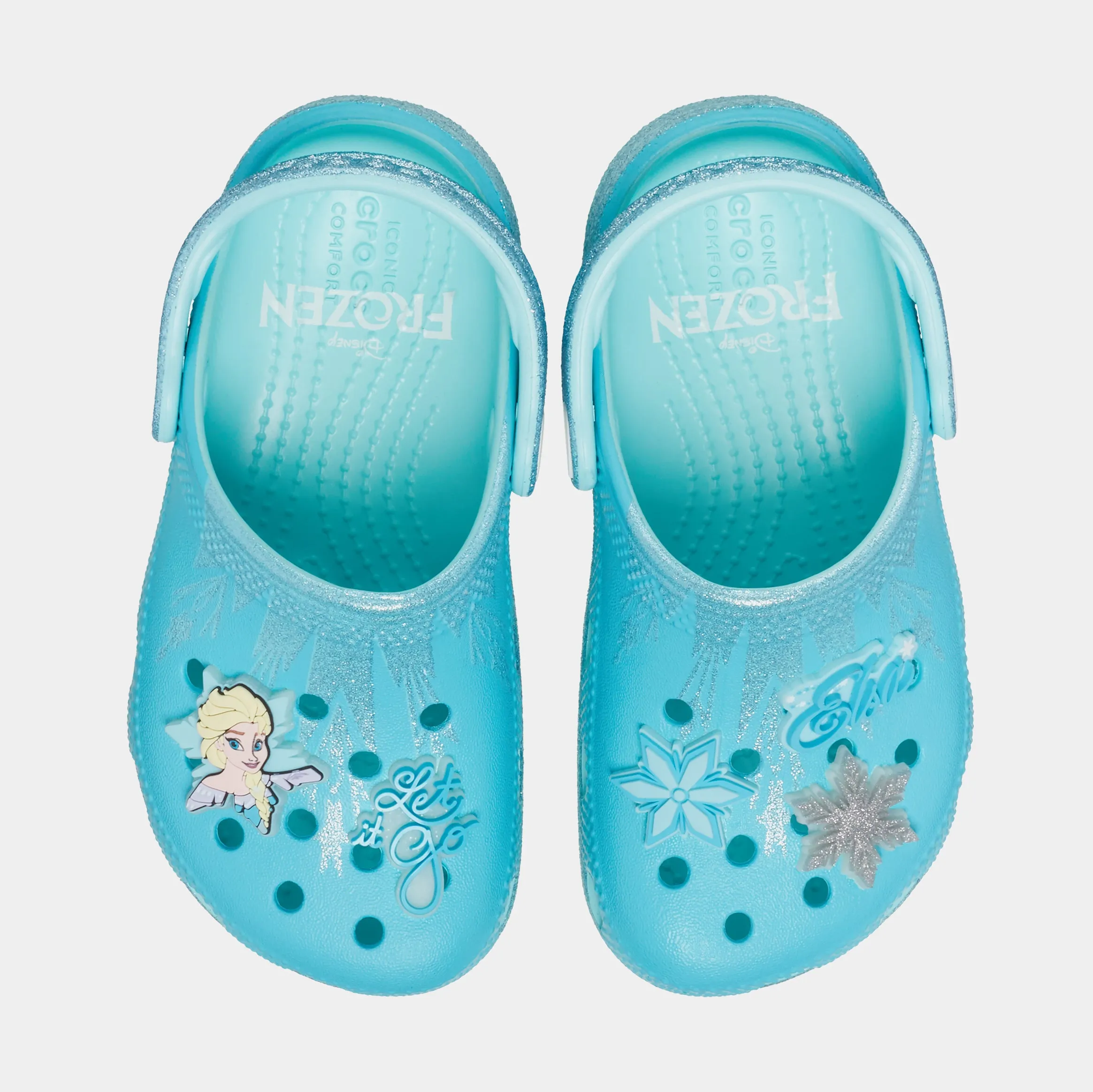 Frozen Elsa Classic Clog Infant Toddler Sandals (Blue/White)