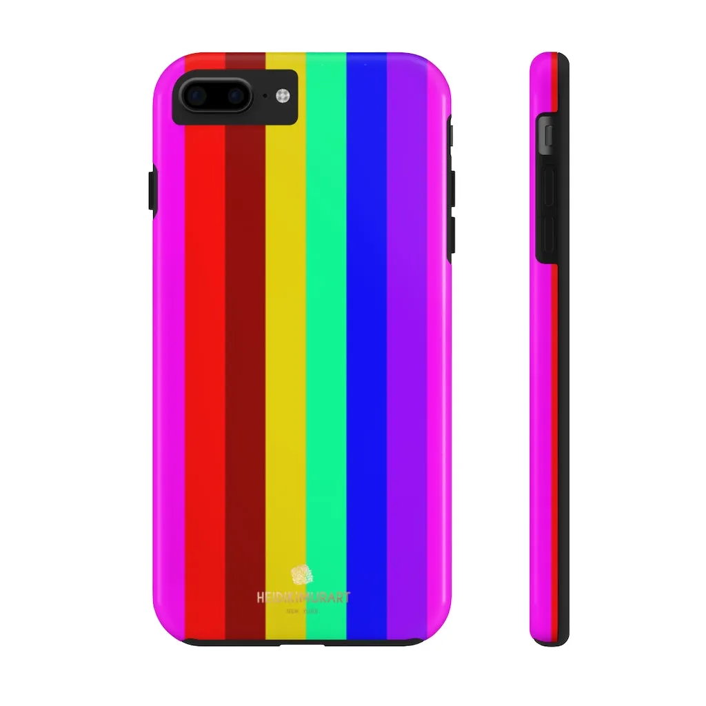 Gay Pride Colorful iPhone Case, Striped Bright Case Mate Tough Samsung Galaxy Phone Cases