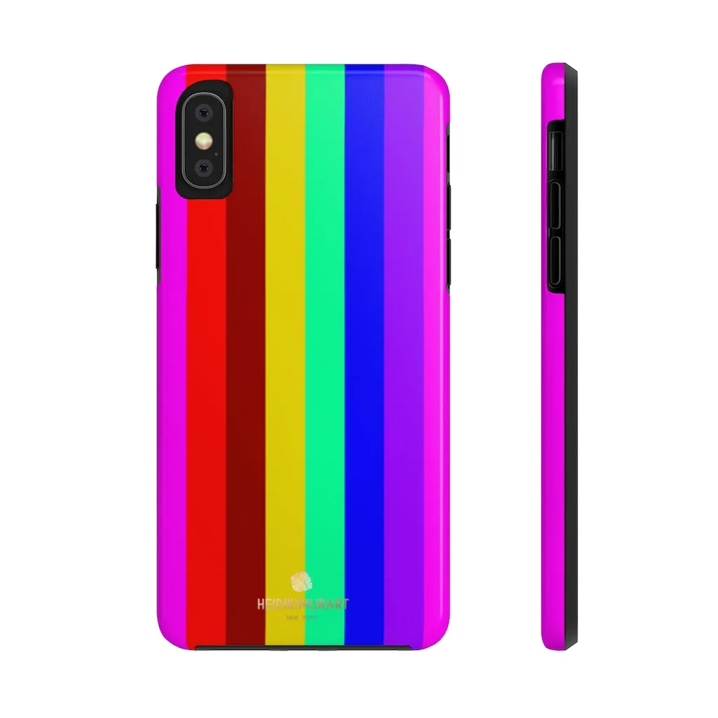 Gay Pride Colorful iPhone Case, Striped Bright Case Mate Tough Samsung Galaxy Phone Cases