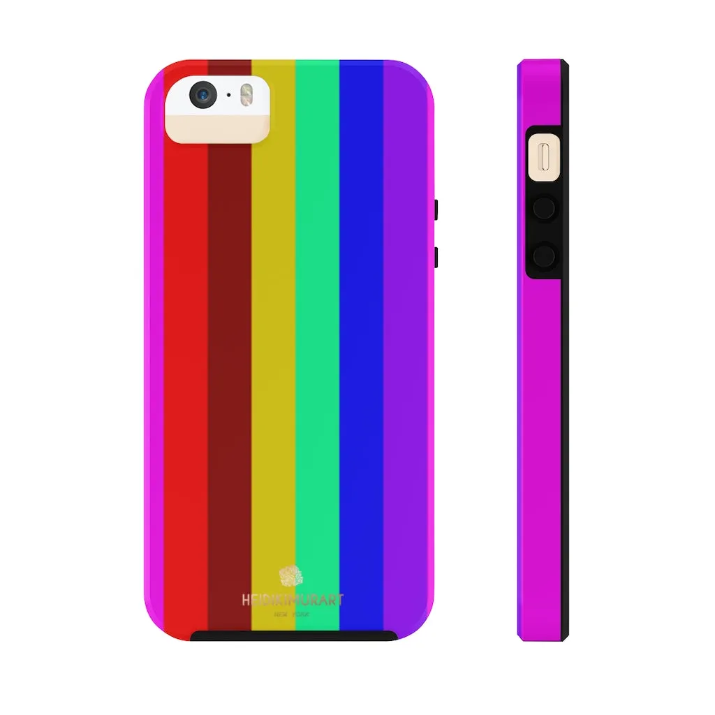 Gay Pride Colorful iPhone Case, Striped Bright Case Mate Tough Samsung Galaxy Phone Cases