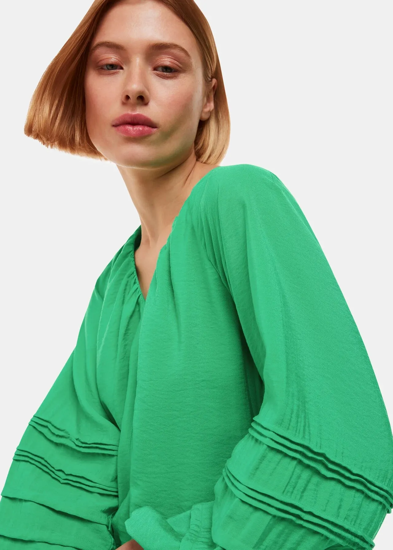 Grace V Neck Dress in Green