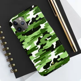 Green Camo Print iPhone Case, Camouflage Case Mate Tough Samsung Galaxy Phone Cases