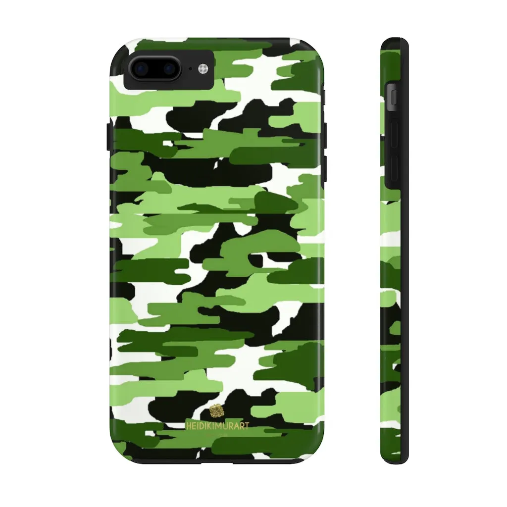 Green Camo Print iPhone Case, Camouflage Case Mate Tough Samsung Galaxy Phone Cases