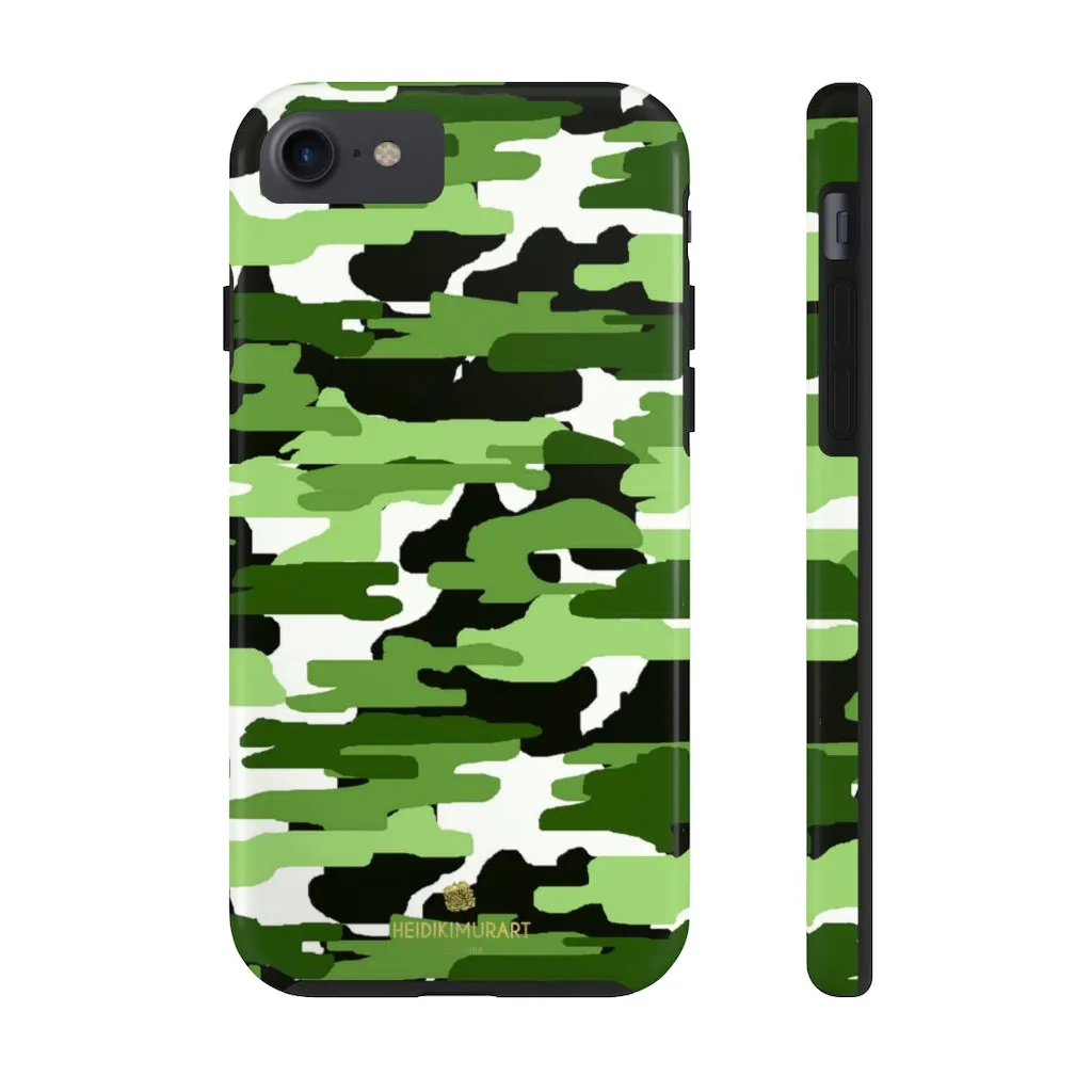 Green Camo Print iPhone Case, Camouflage Case Mate Tough Samsung Galaxy Phone Cases