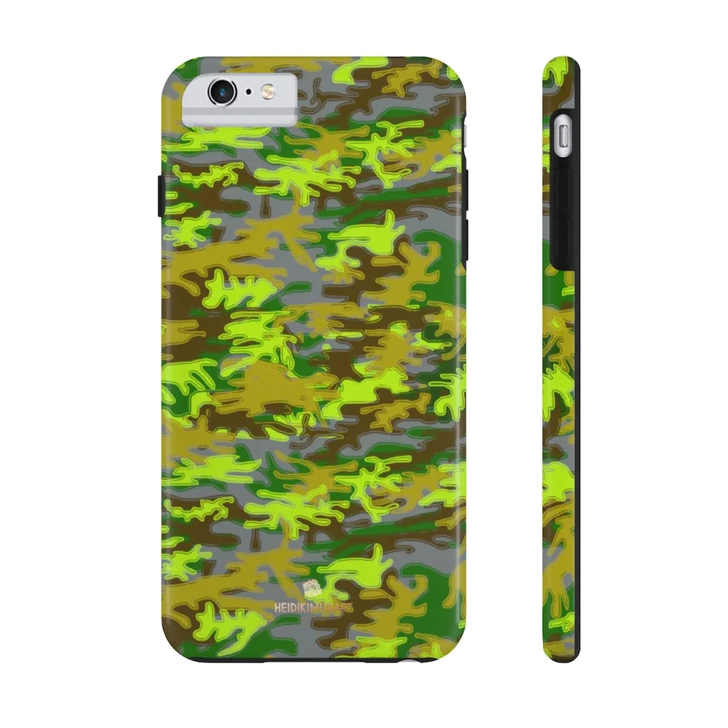 Grey Green Camo iPhone Case, Military Print Case Mate Tough Samsung Galaxy Phone Cases