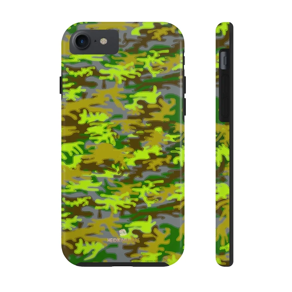 Grey Green Camo iPhone Case, Military Print Case Mate Tough Samsung Galaxy Phone Cases