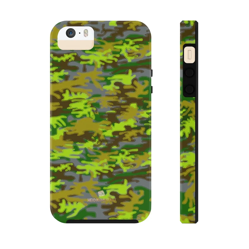 Grey Green Camo iPhone Case, Military Print Case Mate Tough Samsung Galaxy Phone Cases