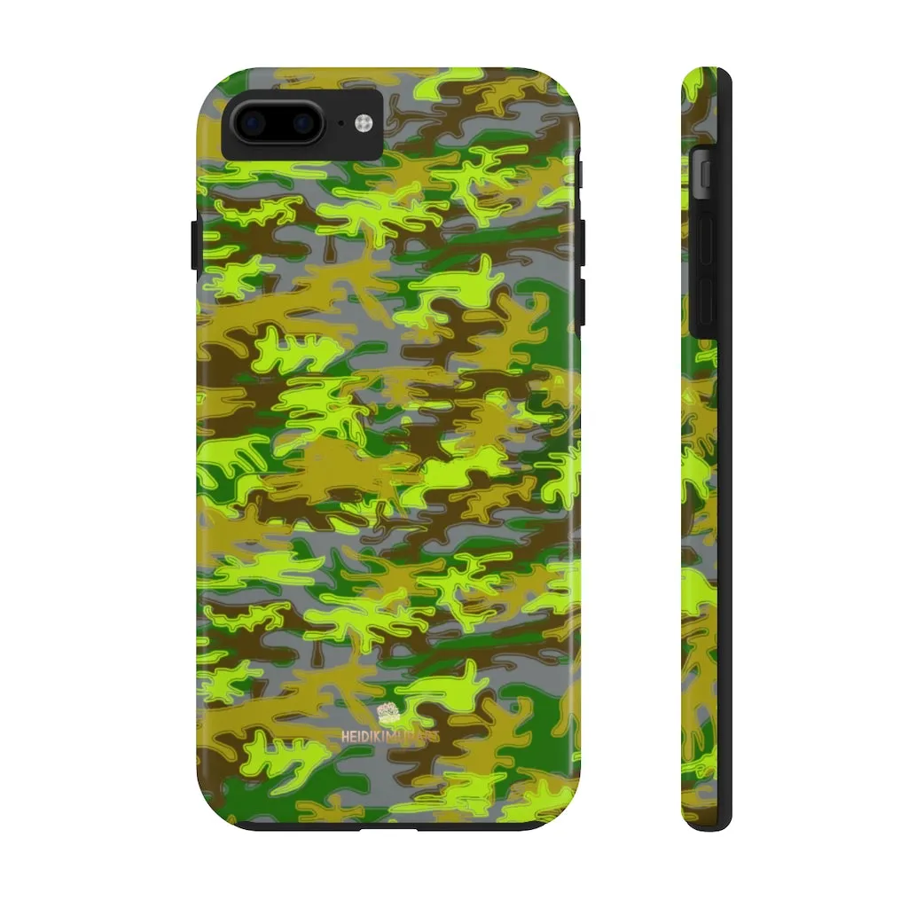 Grey Green Camo iPhone Case, Military Print Case Mate Tough Samsung Galaxy Phone Cases