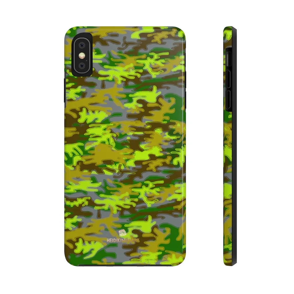 Grey Green Camo iPhone Case, Military Print Case Mate Tough Samsung Galaxy Phone Cases