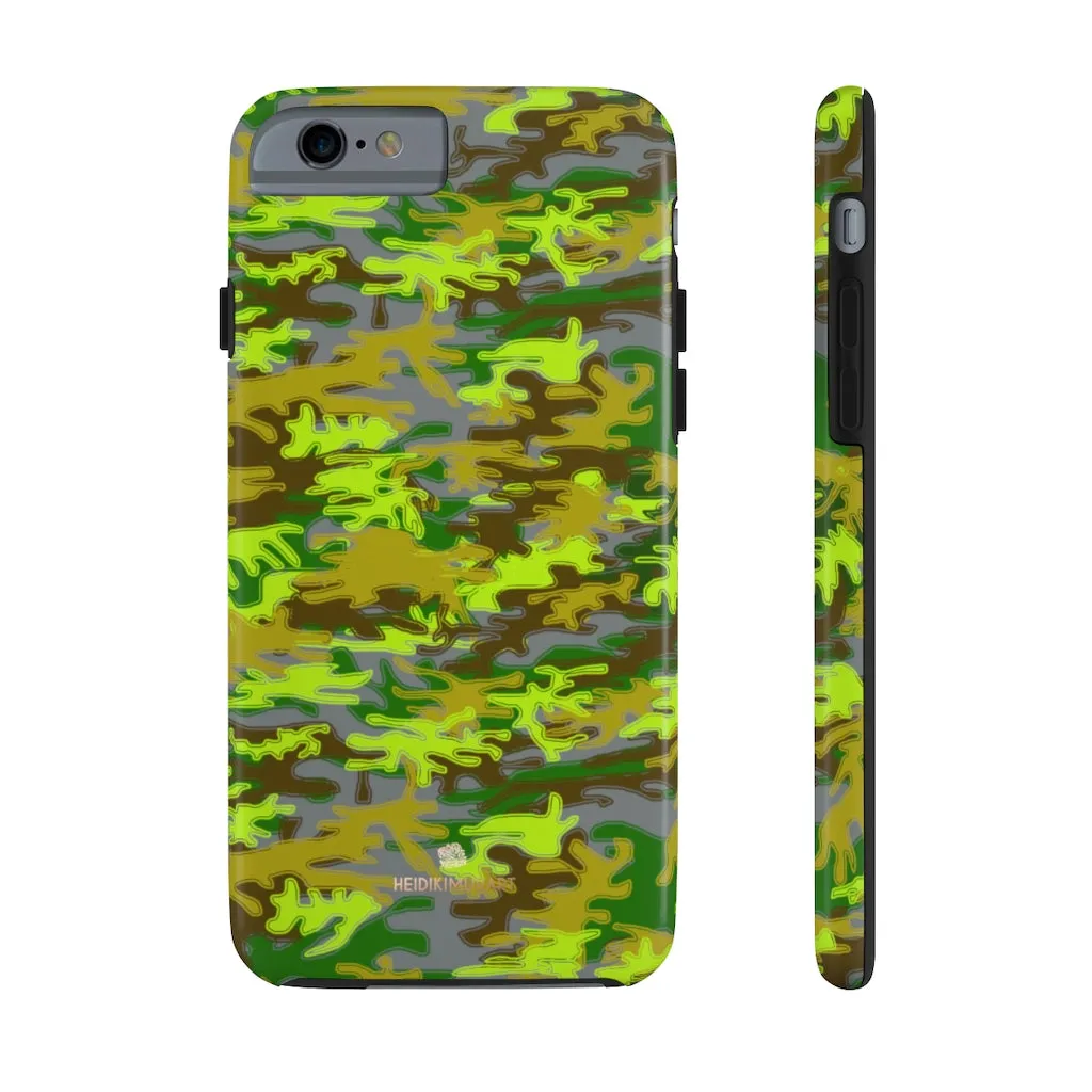 Grey Green Camo iPhone Case, Military Print Case Mate Tough Samsung Galaxy Phone Cases