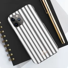 Grey Striped iPhone Case, Modern Designer Case Mate Tough Samsung Galaxy Phone Cases