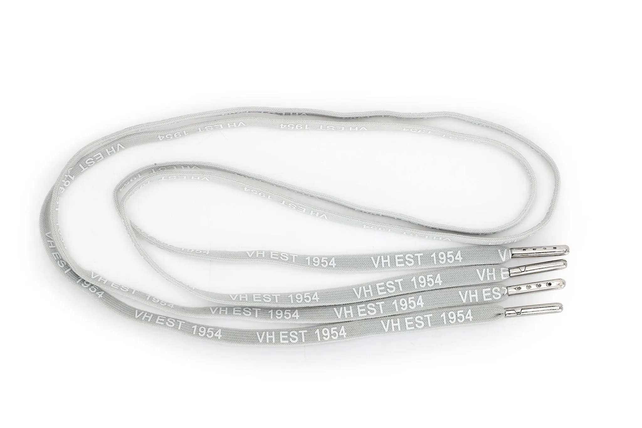 GREY WHITE SILVER TIP LACES