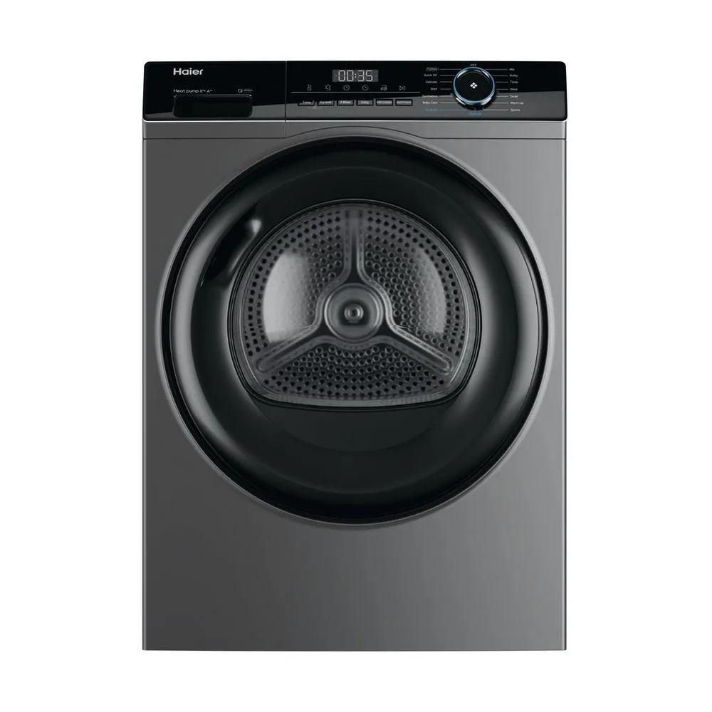 Haier HD80-A2939R I Pro Series 3 8kg Heat Pump Tumble Dryer Graphite