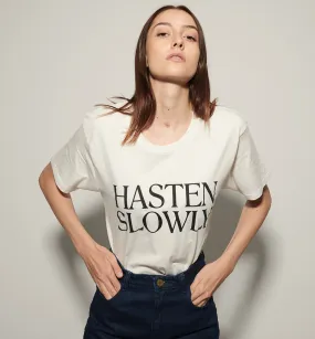 'HASTEN SLOWLY' Radical Yes Souvenir Tee-Shirt