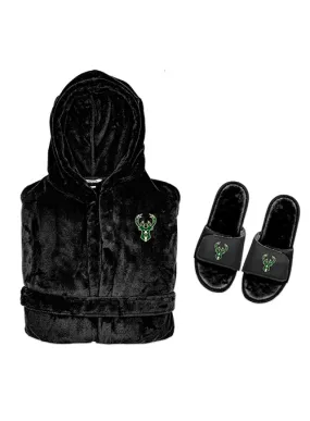 ISlide Phantom Milwaukee Bucks Robe & Slide Bundle