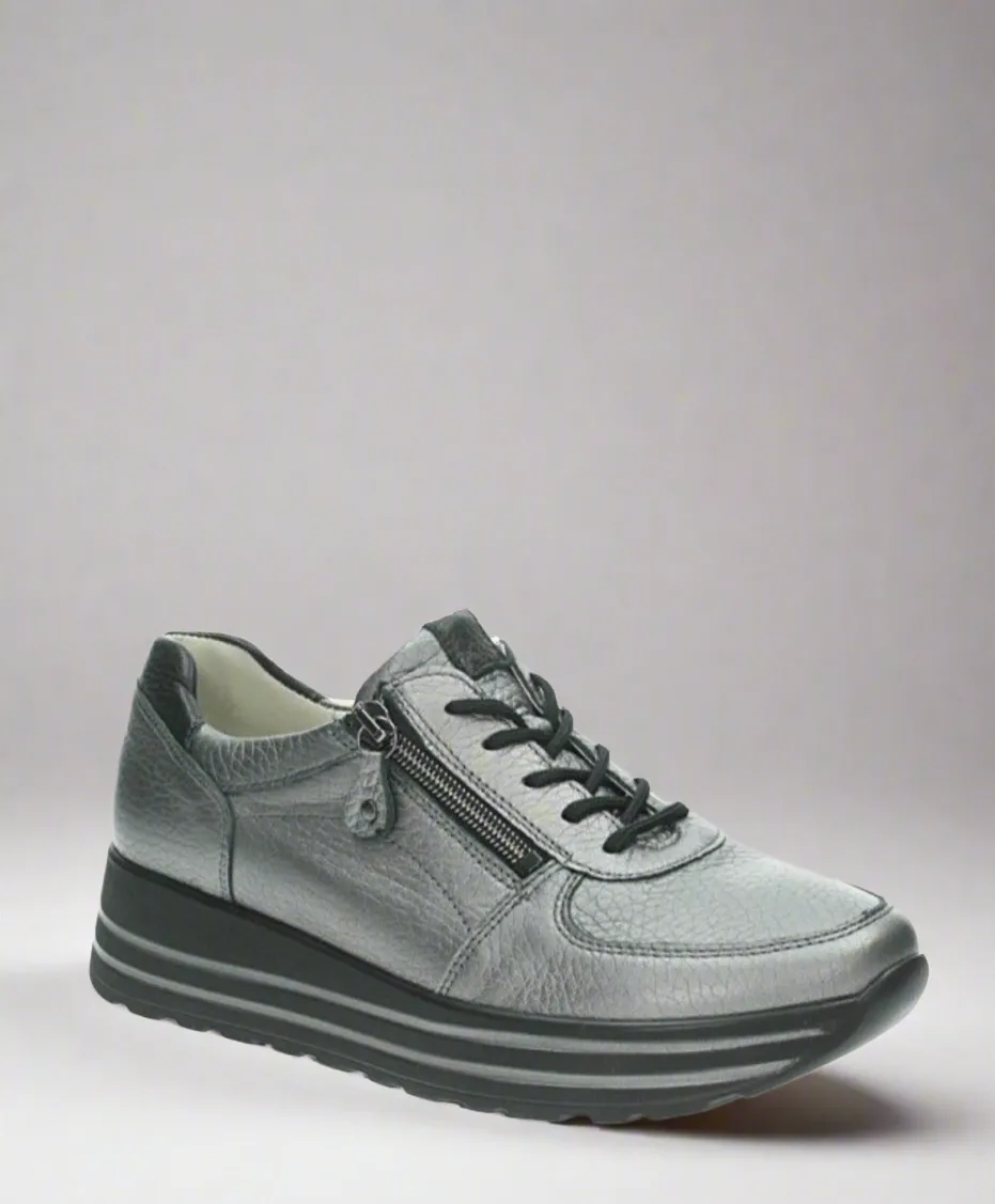 Ladies Waldlaufer Trainers Pewter Soft Zip H Wider Fitting 758009 299 577 Lana sale