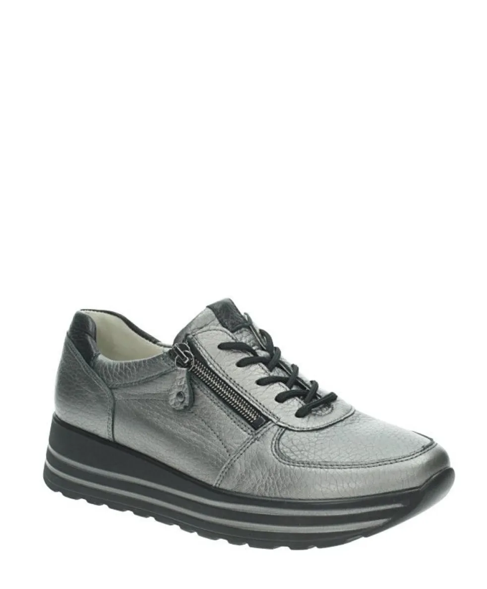 Ladies Waldlaufer Trainers Pewter Soft Zip H Wider Fitting 758009 299 577 Lana sale