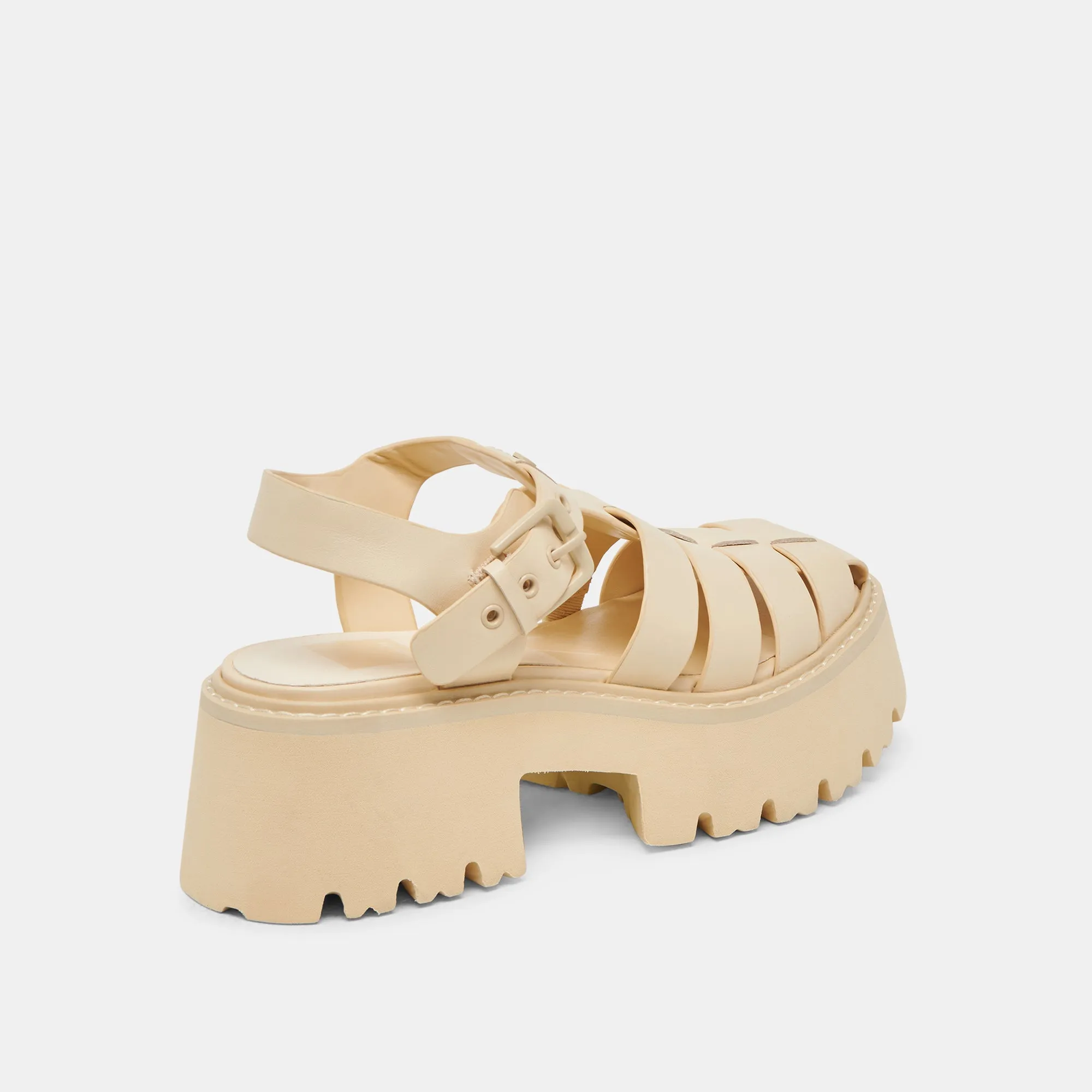 LASLY TONAL SANDALS LIGHT YELLOW LEATHER