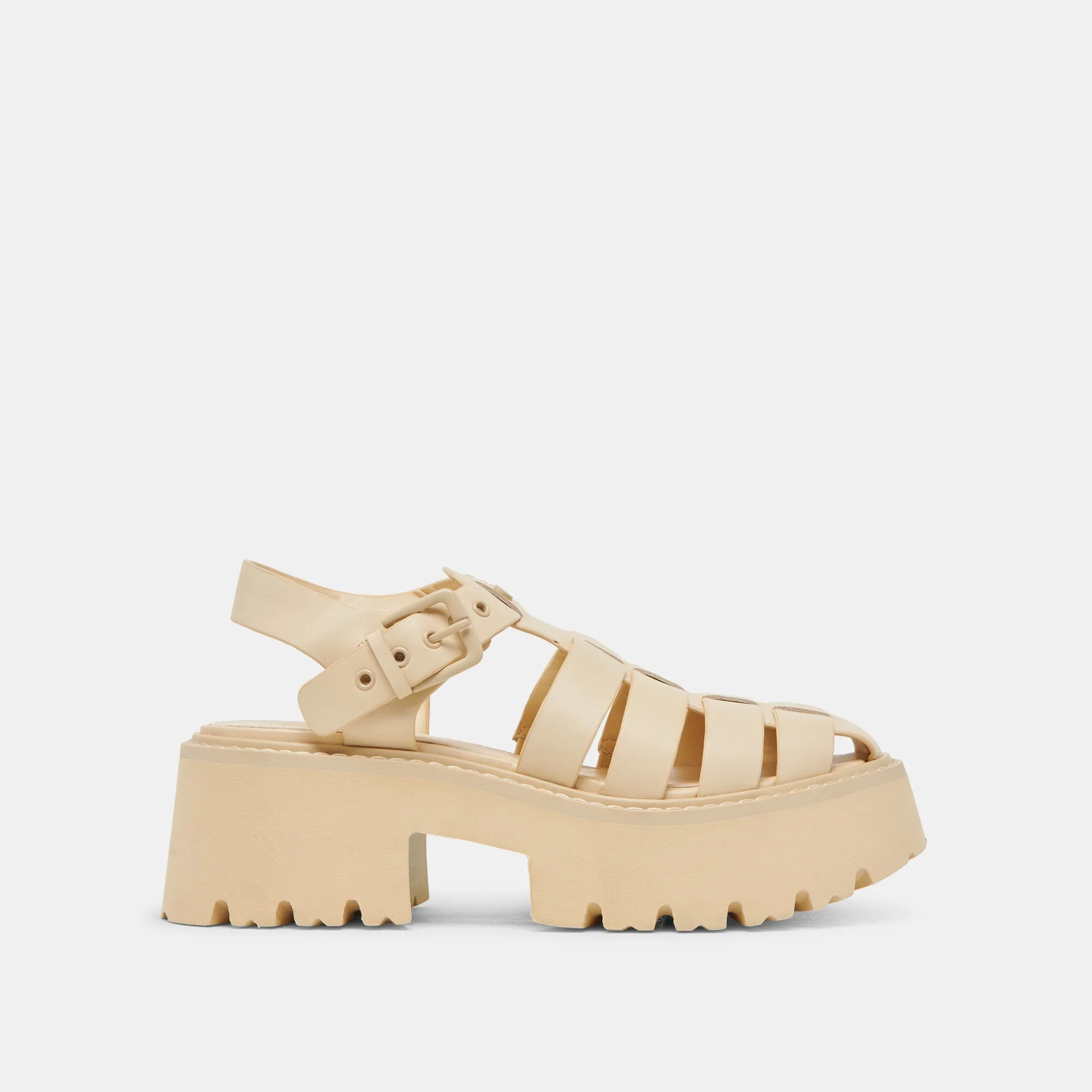 LASLY TONAL SANDALS LIGHT YELLOW LEATHER