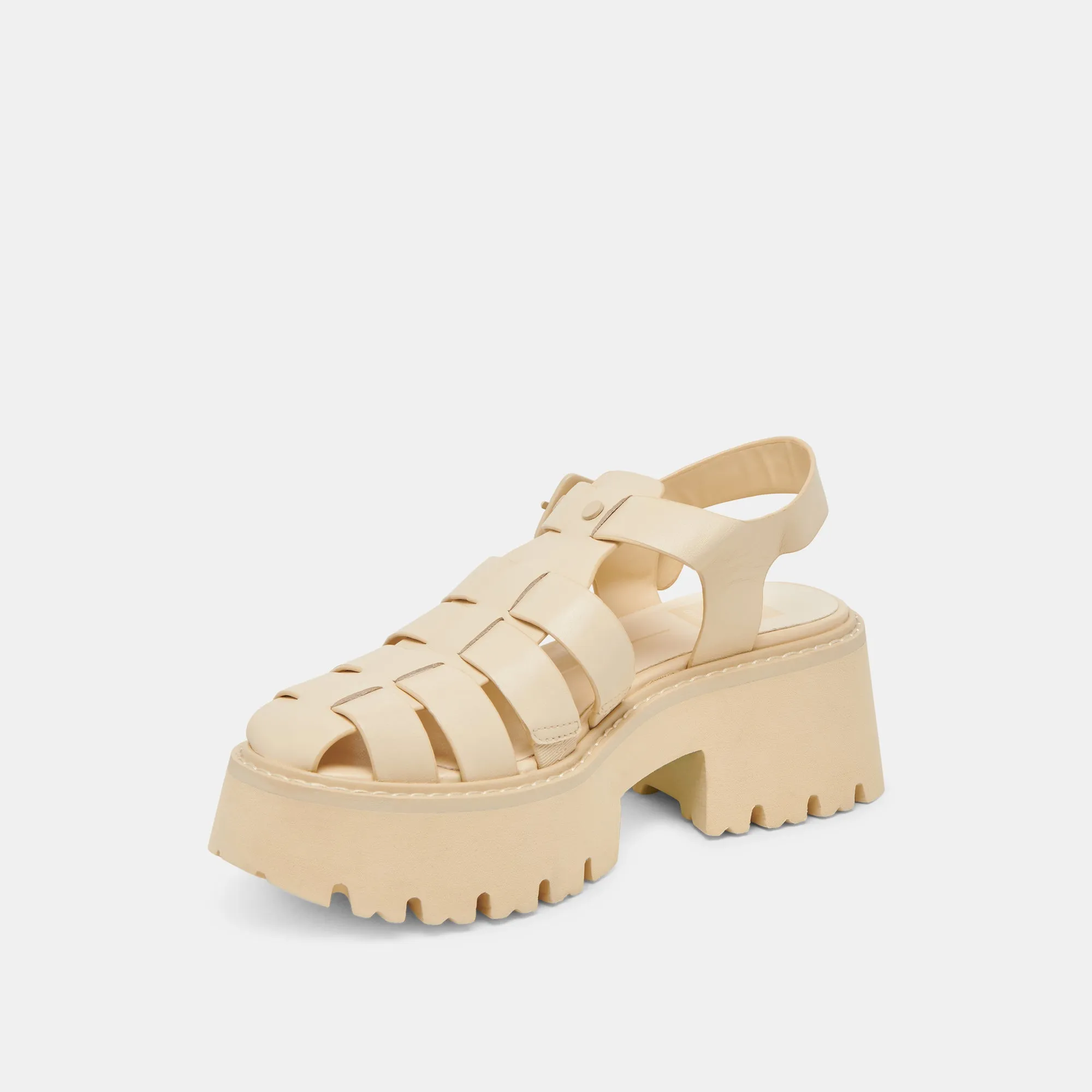 LASLY TONAL SANDALS LIGHT YELLOW LEATHER