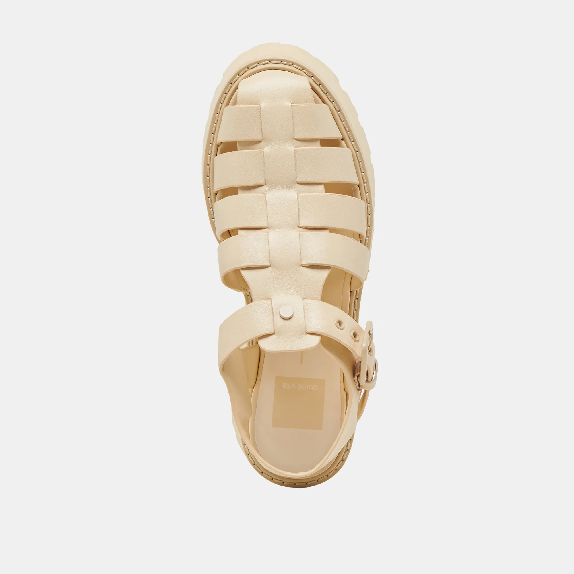 LASLY TONAL SANDALS LIGHT YELLOW LEATHER