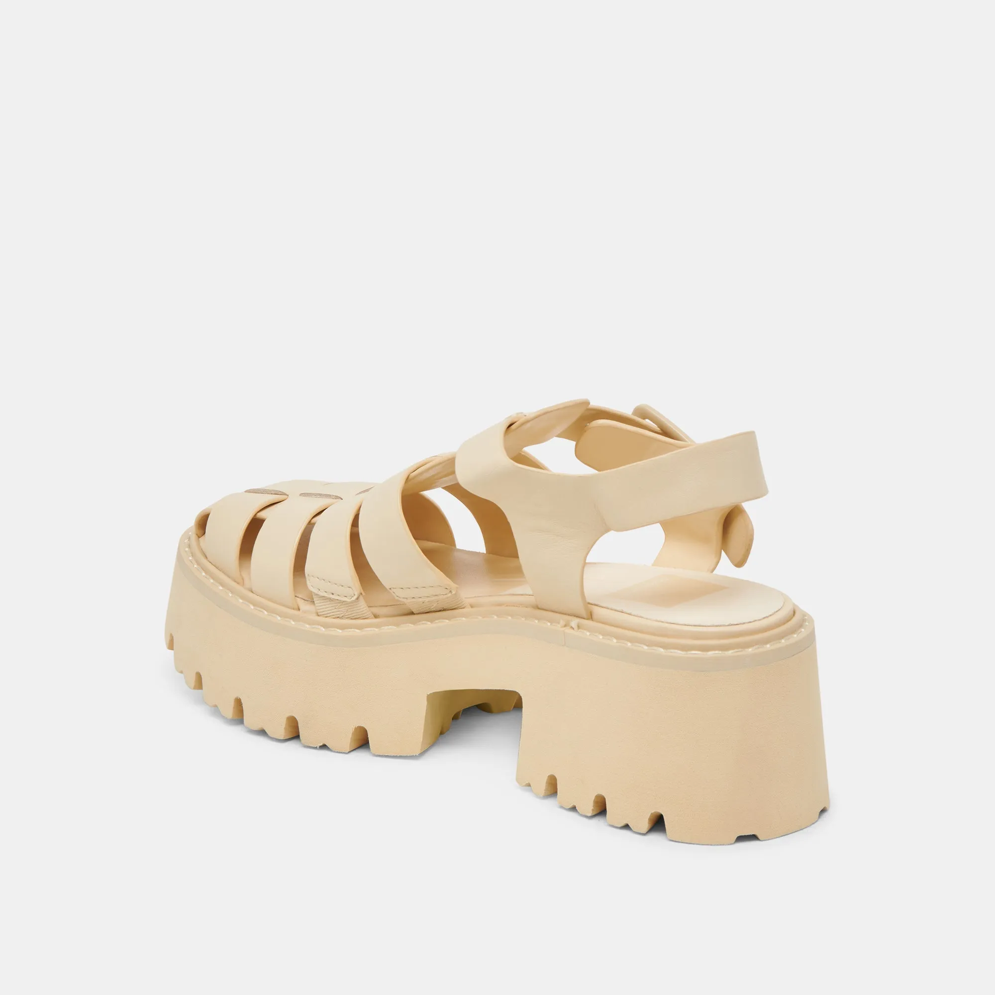 LASLY TONAL SANDALS LIGHT YELLOW LEATHER