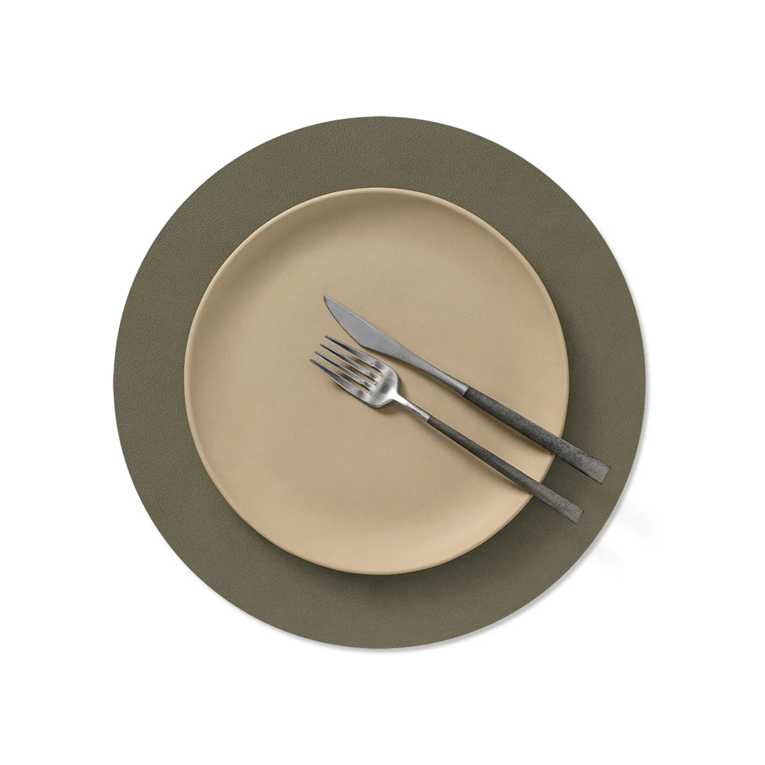 lind dna | table mat | circle medium | nupo army green