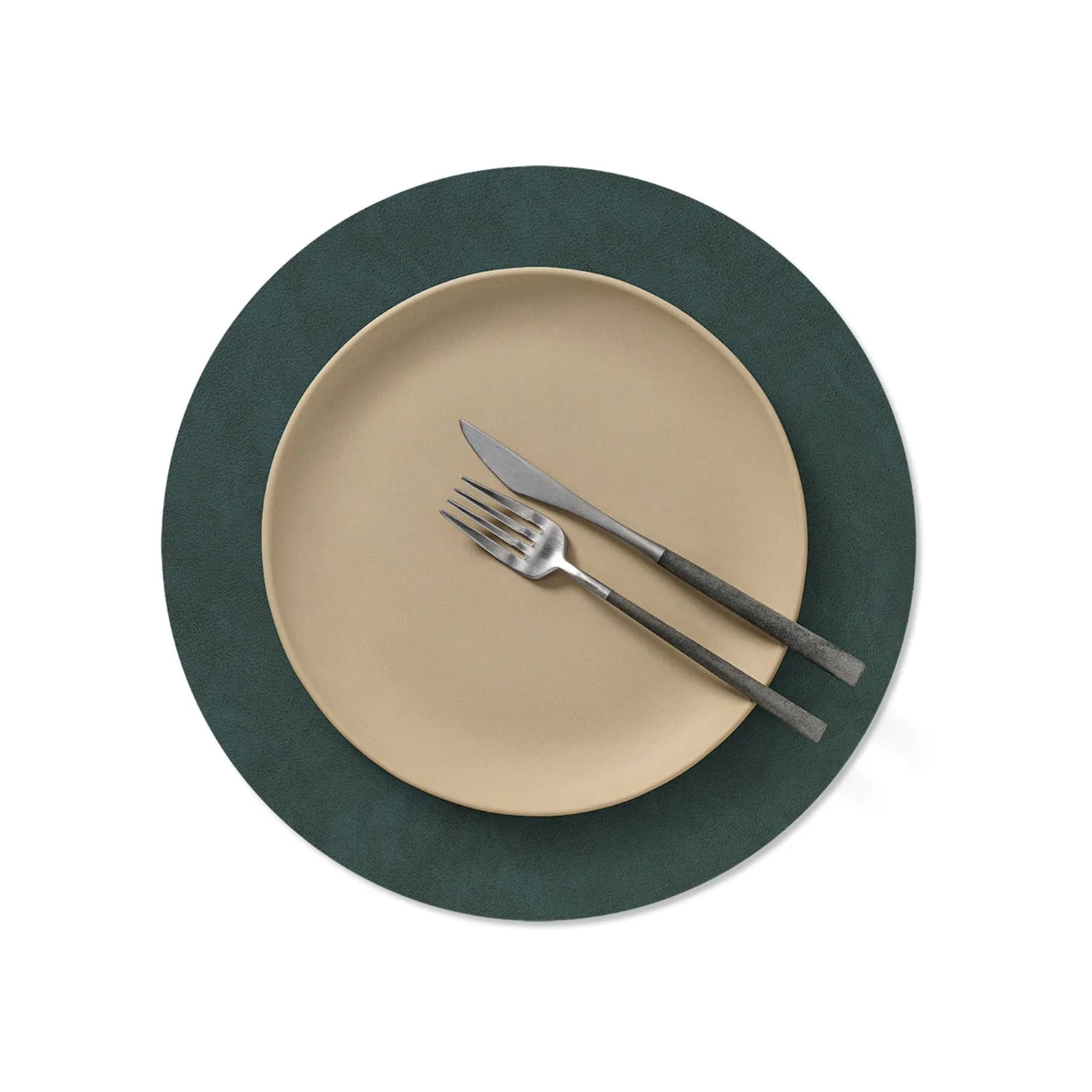 lind dna | table mat | circle medium | nupo dark green