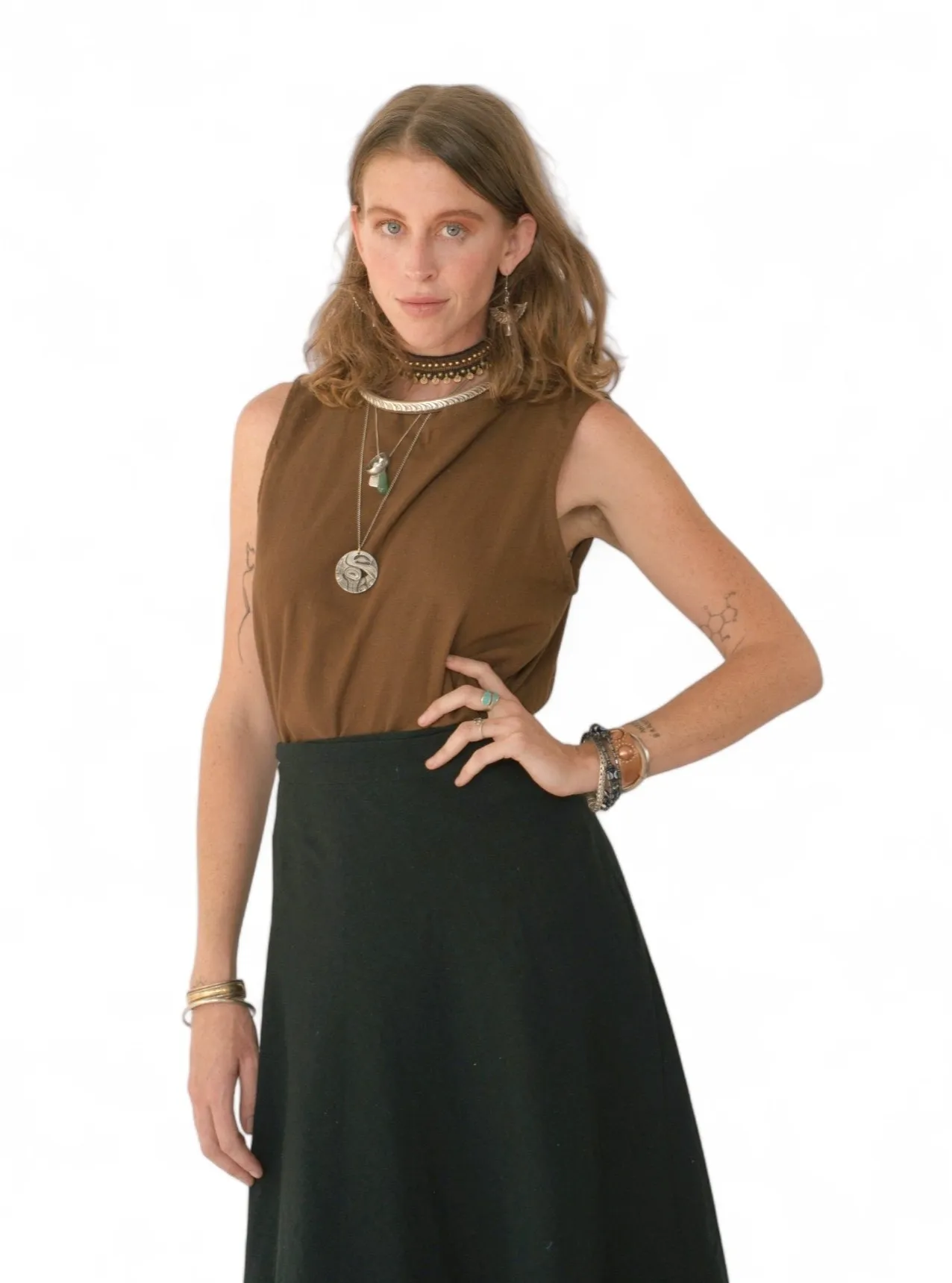 Organic Cotton Black Wrap Skirt