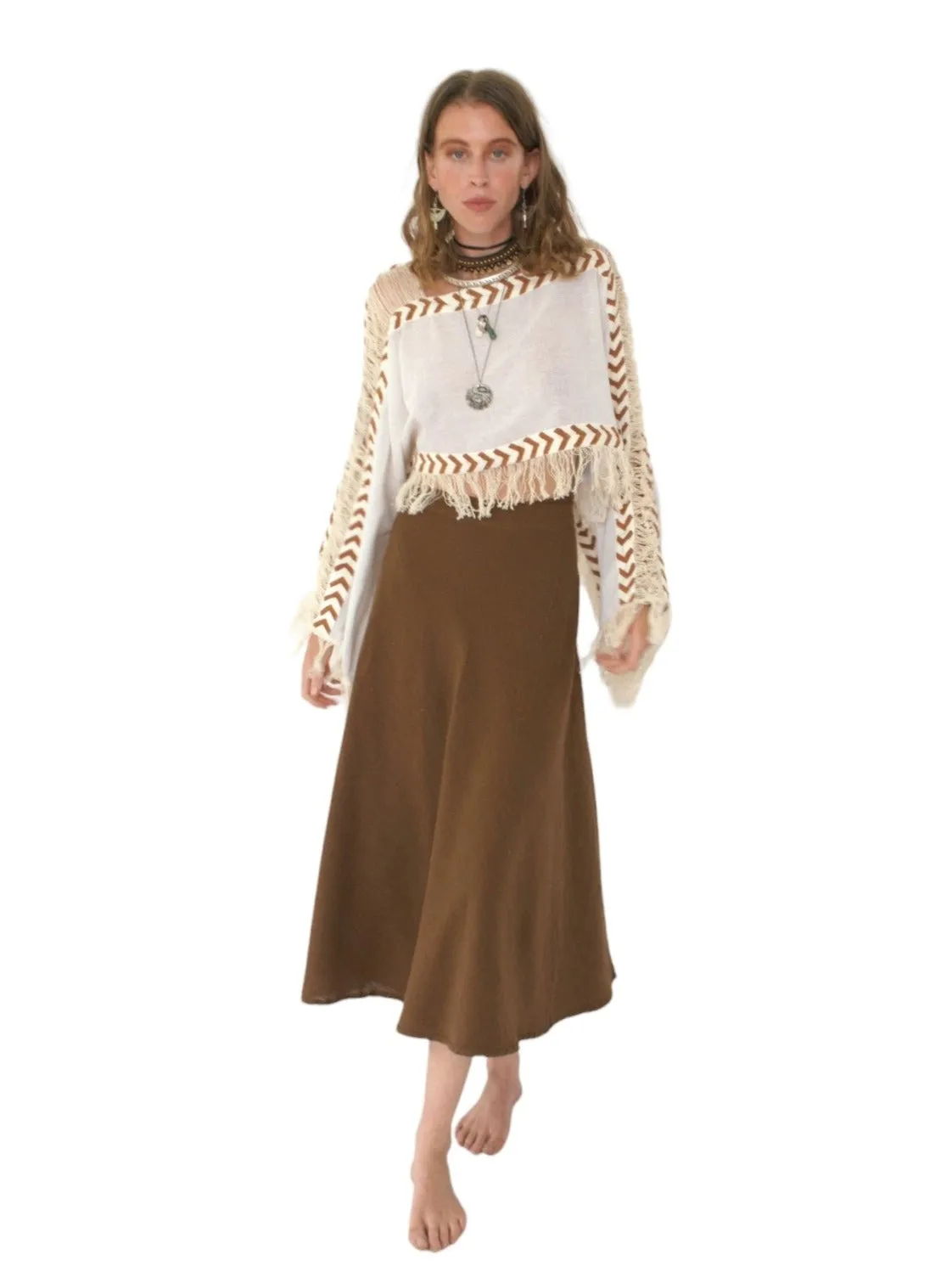 Organic Cotton Earth Brown Wrap Skirt