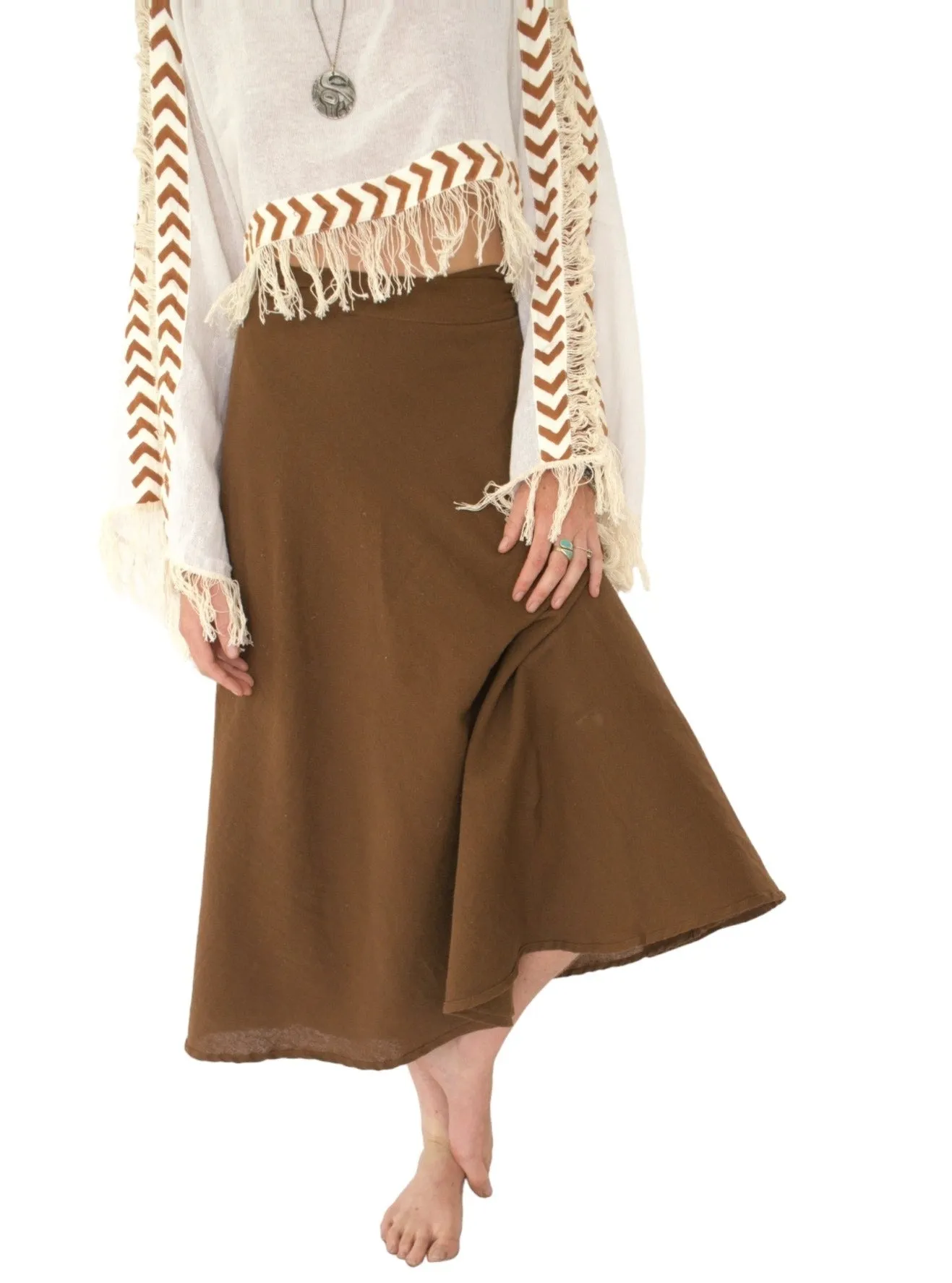 Organic Cotton Earth Brown Wrap Skirt