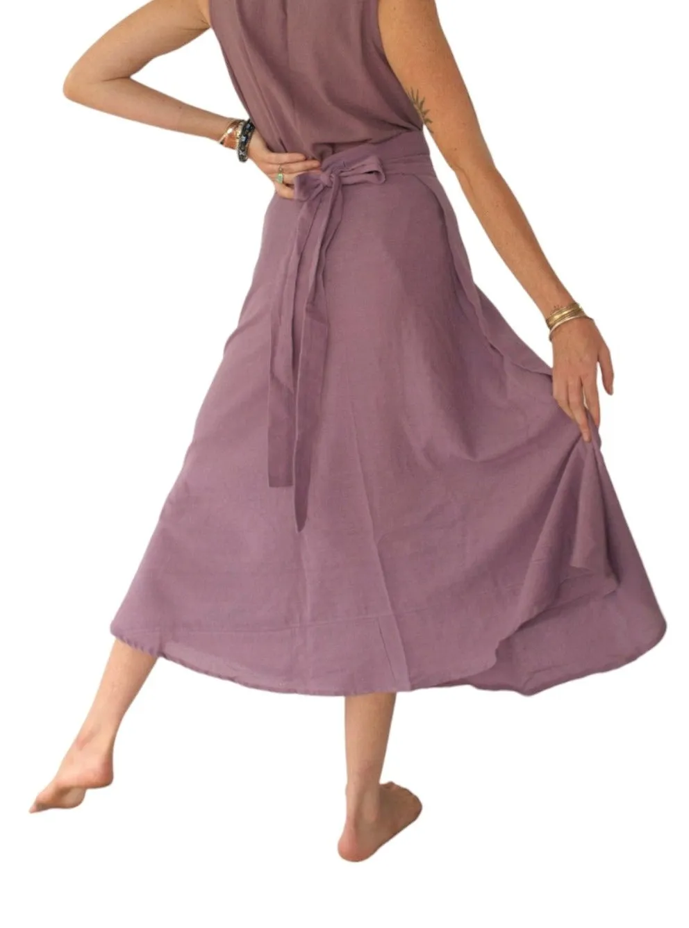 Organic Cotton Lavender Wrap Skirt