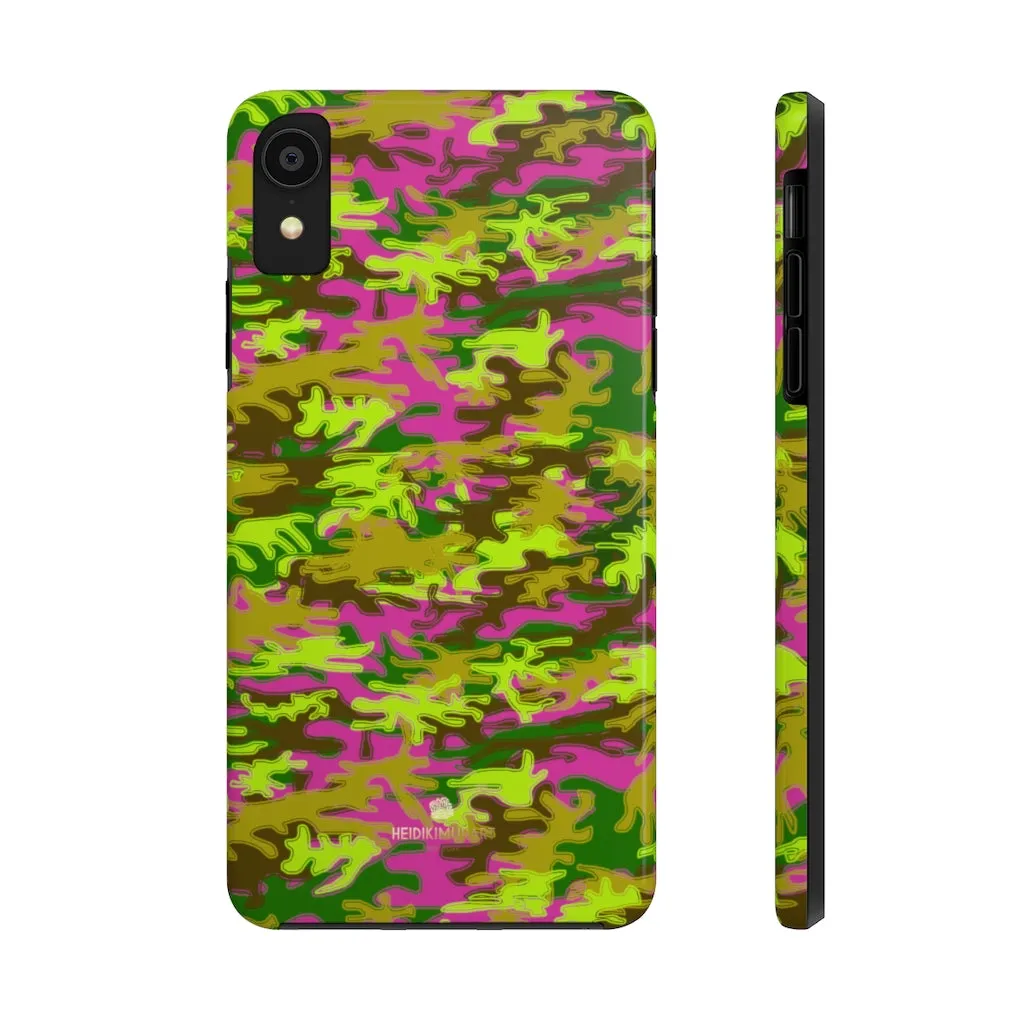 Pink Green Camo iPhone Case, Camouflage Case Mate Tough Samsung Galaxy Phone Cases