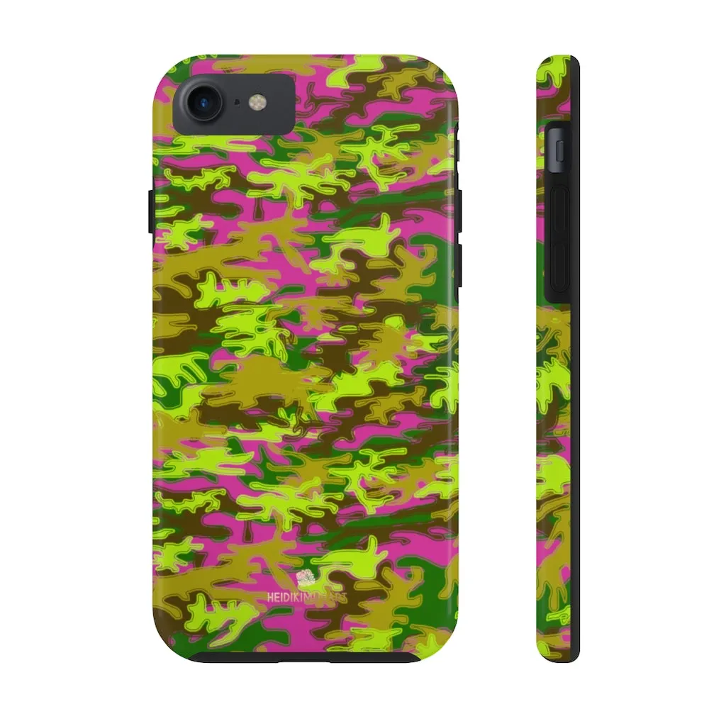 Pink Green Camo iPhone Case, Camouflage Case Mate Tough Samsung Galaxy Phone Cases