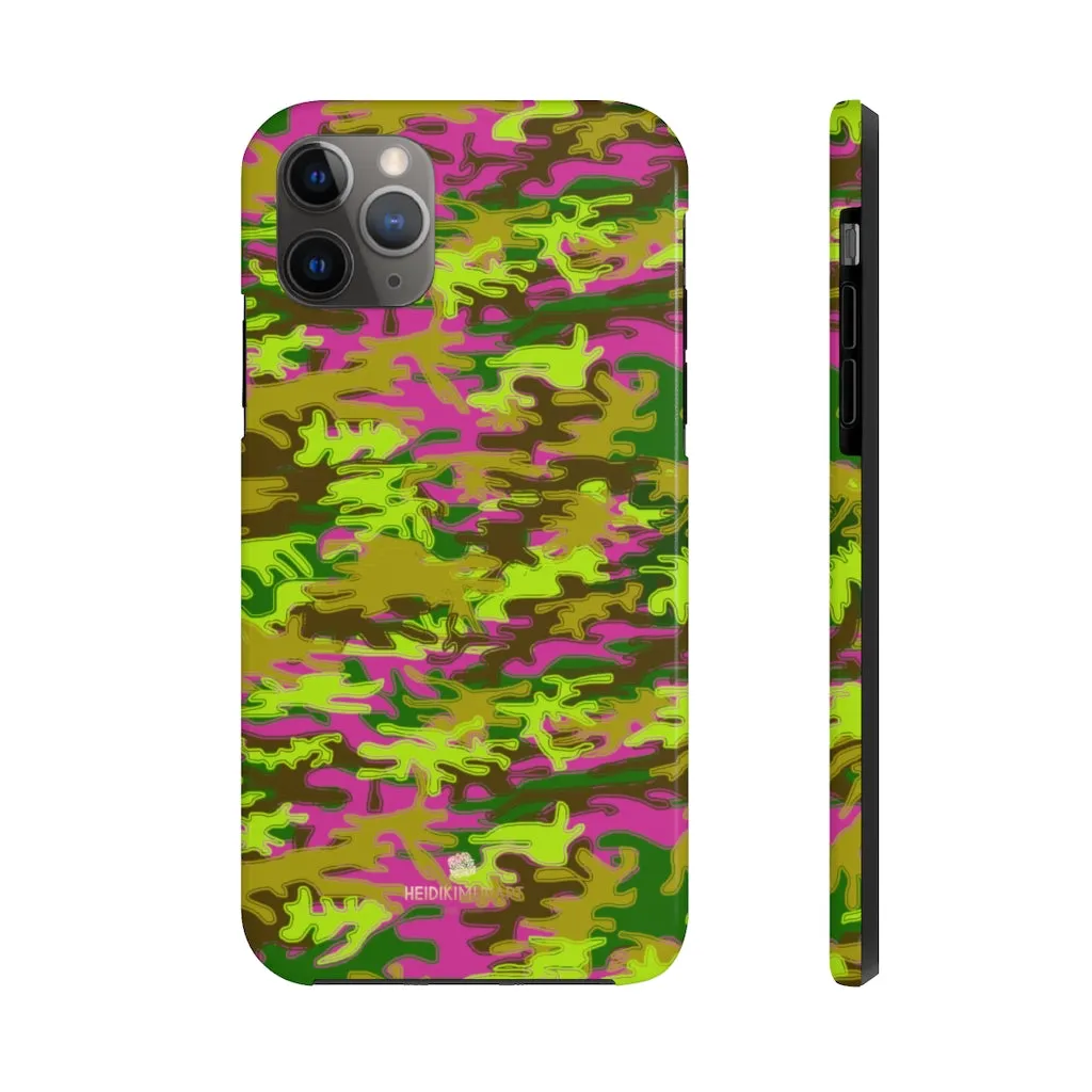 Pink Green Camo iPhone Case, Camouflage Case Mate Tough Samsung Galaxy Phone Cases