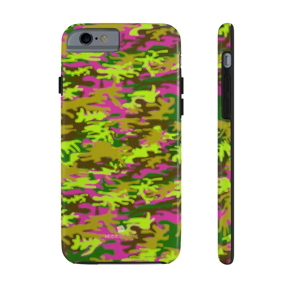 Pink Green Camo iPhone Case, Camouflage Case Mate Tough Samsung Galaxy Phone Cases