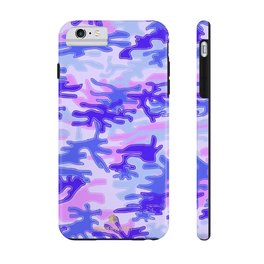 Purple Pink Camo Print iPhone Case, Army Camouflage Print Case Mate Tough Phone Cases