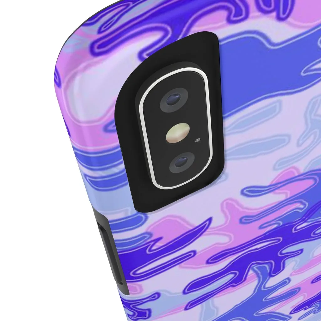 Purple Pink Camo Print iPhone Case, Army Camouflage Print Case Mate Tough Phone Cases