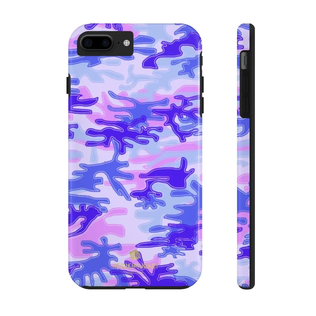 Purple Pink Camo Print iPhone Case, Army Camouflage Print Case Mate Tough Phone Cases