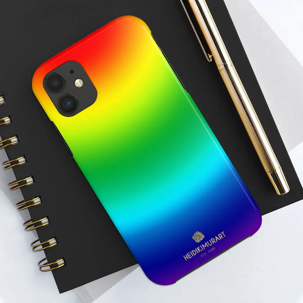 Rainbow Gay Pride iPhone Case, Ombre Designer Gay Friendly Case Mate Tough Phone Cases