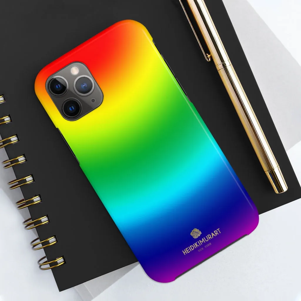 Rainbow Gay Pride iPhone Case, Ombre Designer Gay Friendly Case Mate Tough Phone Cases