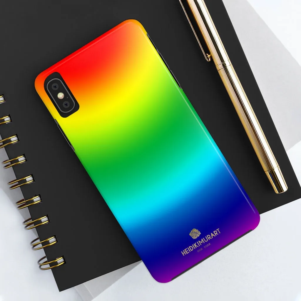 Rainbow Gay Pride iPhone Case, Ombre Designer Gay Friendly Case Mate Tough Phone Cases