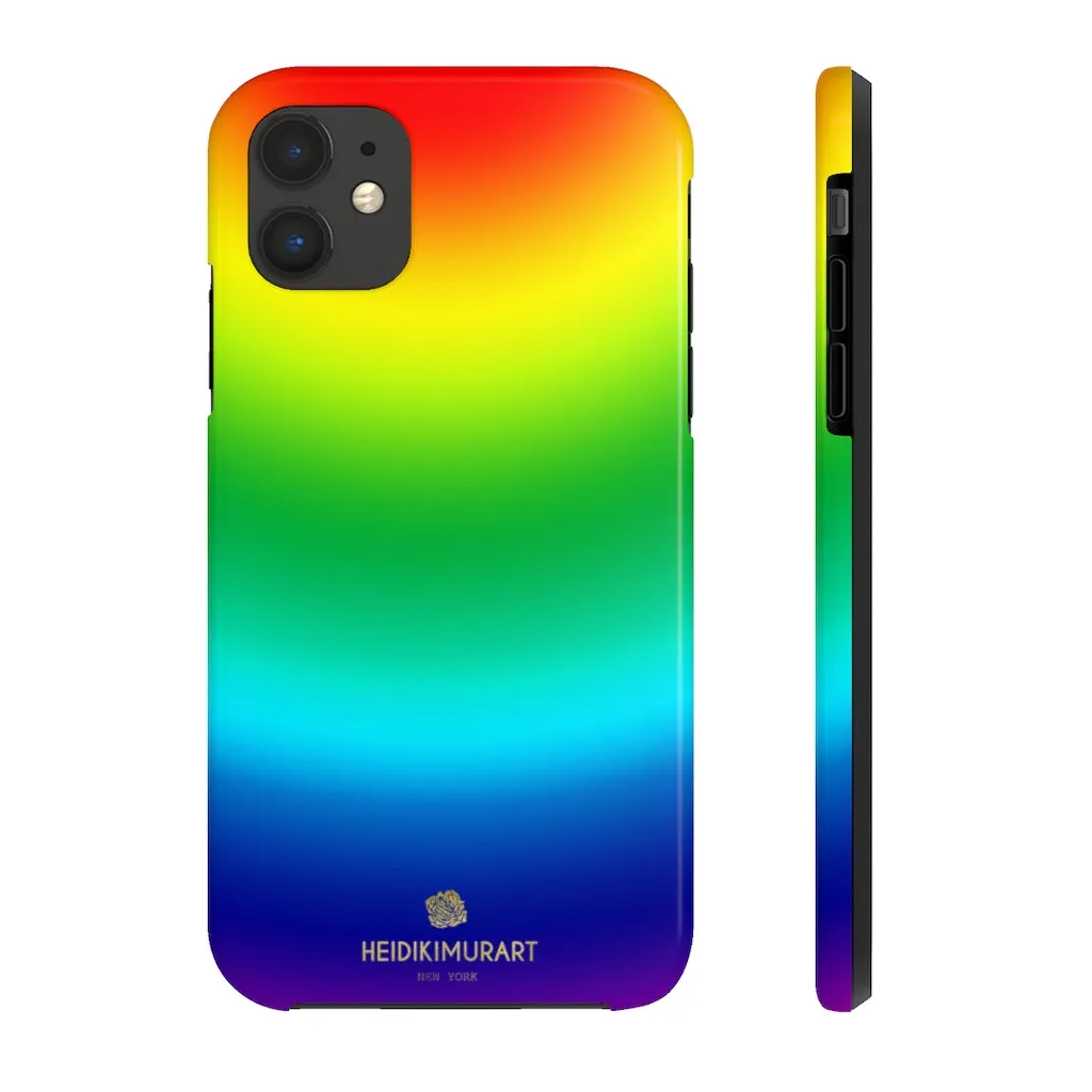 Rainbow Gay Pride iPhone Case, Ombre Designer Gay Friendly Case Mate Tough Phone Cases