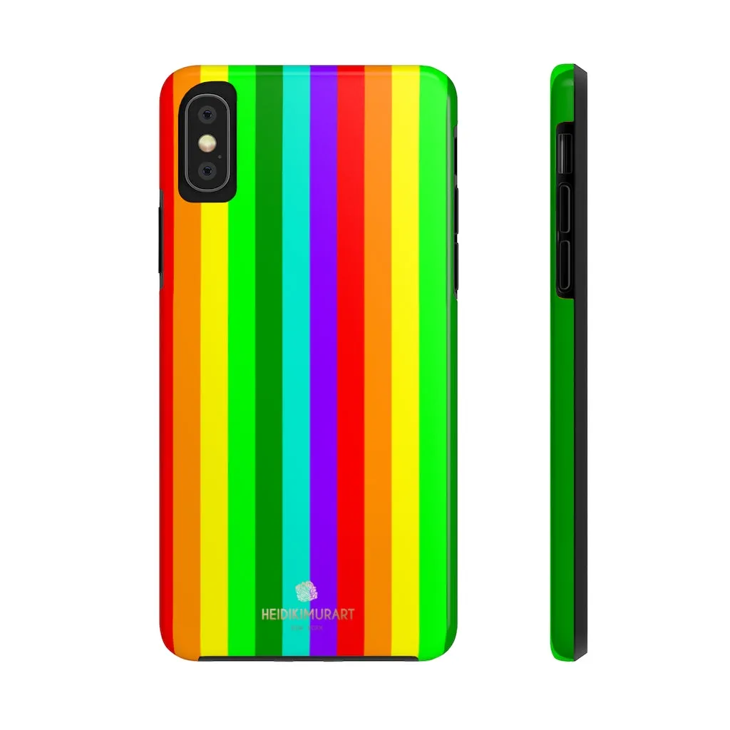 Rainbow Stripe Gay Pride iPhone Case, Case Mate Tough Samsung Galaxy Phone Cases