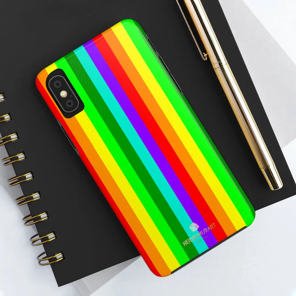 Rainbow Stripe Gay Pride iPhone Case, Case Mate Tough Samsung Galaxy Phone Cases