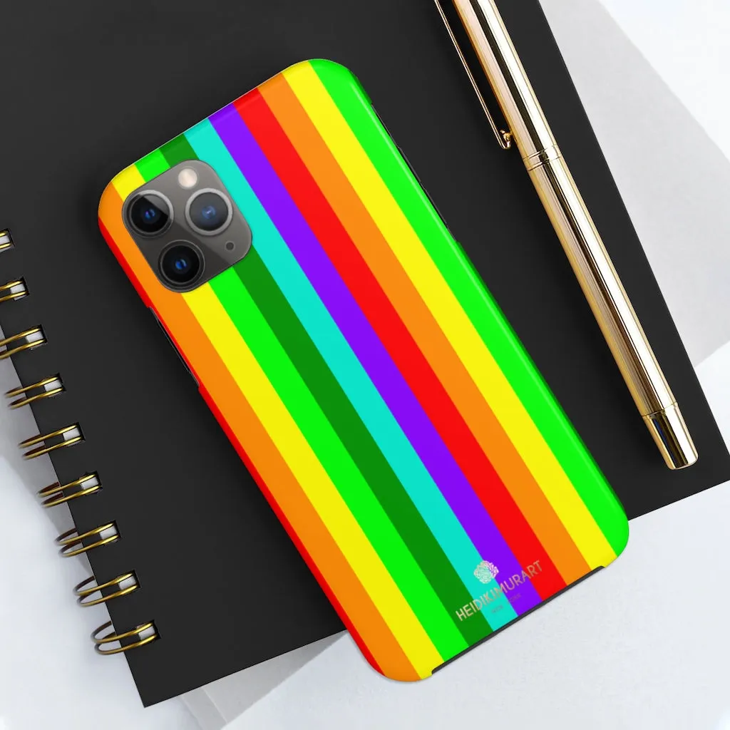 Rainbow Stripe Gay Pride iPhone Case, Case Mate Tough Samsung Galaxy Phone Cases