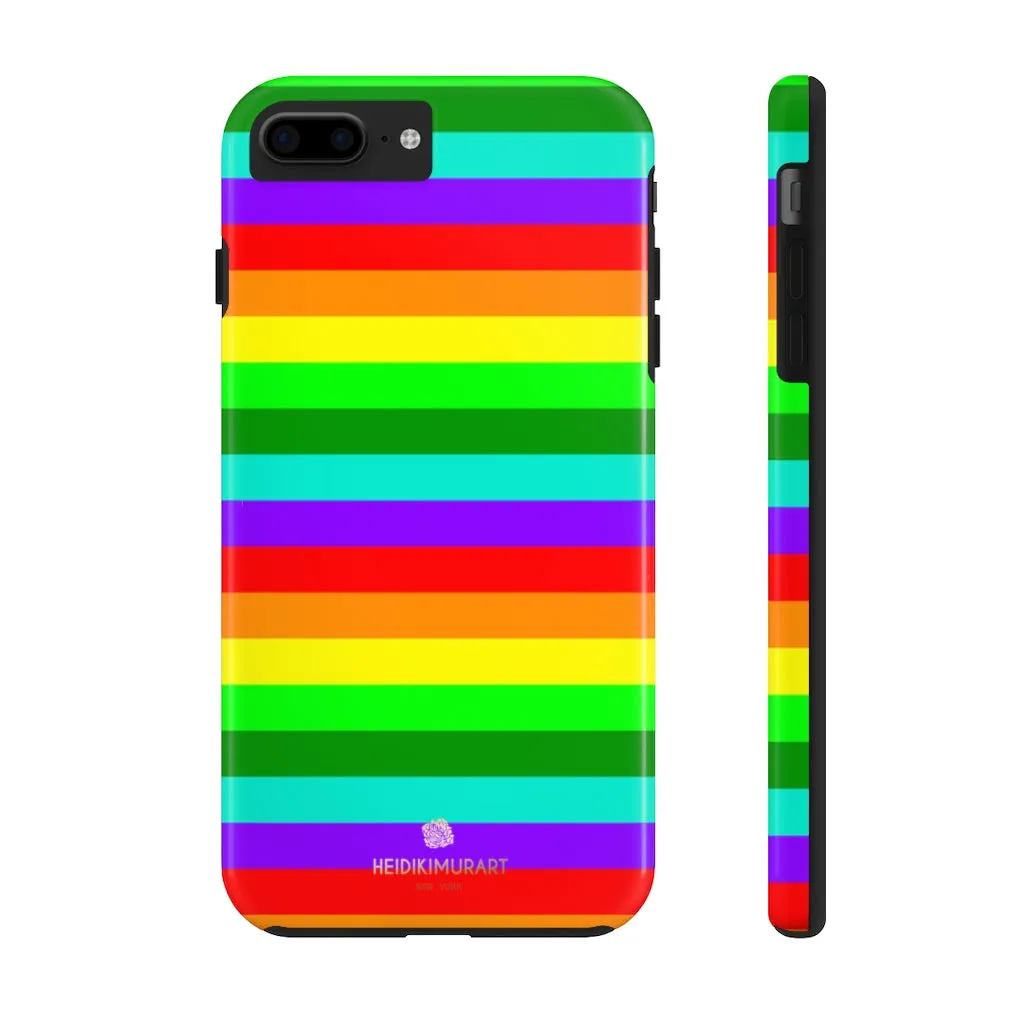 Rainbow Stripe Gay Pride iPhone Case, Colourful Case Mate Tough Samsung Galaxy Phone Cases