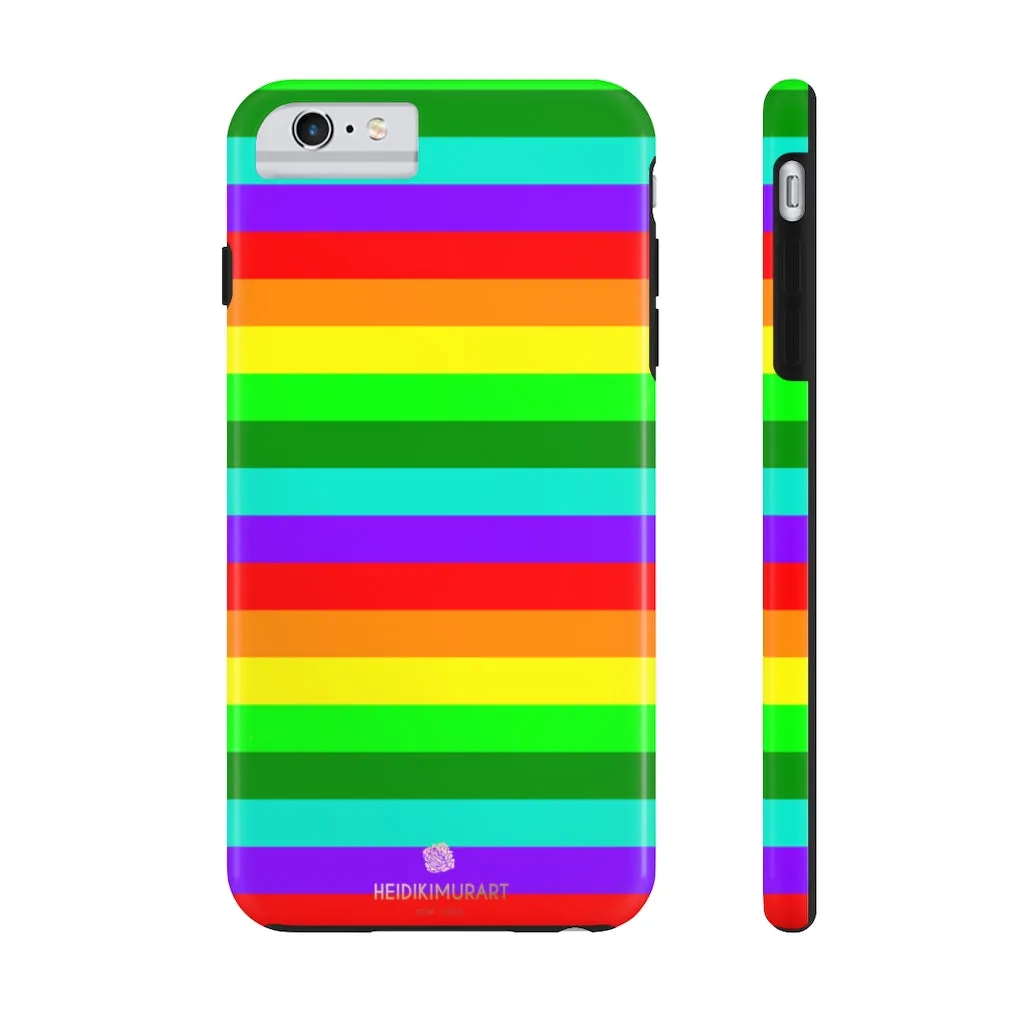 Rainbow Stripe Gay Pride iPhone Case, Colourful Case Mate Tough Samsung Galaxy Phone Cases