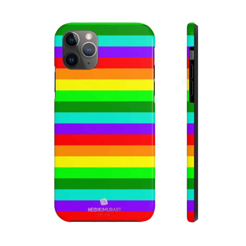 Rainbow Stripe Gay Pride iPhone Case, Colourful Case Mate Tough Samsung Galaxy Phone Cases